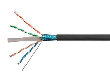 Monoprice Cat6A Ethernet Bulk Cable, 500ft, Black, 550MHz, FTP, 10G, 23AWG, CMR picture