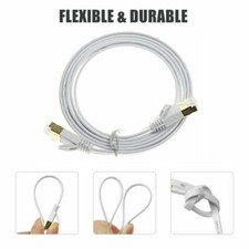 Cat7 3FT RJ45 Ethernet Ultra Flat Patch Network LAN Shielded Internet Cable Cord picture
