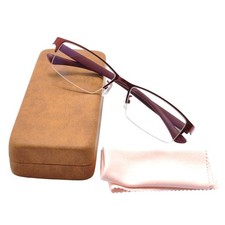 Computer Blue Light Blocking Glasses Women Gaming Lightweight Metal Half Frame picture