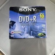 Sony DVD + R 10 Pack Recordable Discs 120 min 4.7 GB Blank New Sealed picture