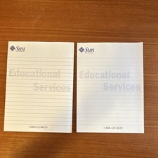 Sun Microsystems Educational Services 8 inch x 6 inch Post It-Lot of 2 Vintage picture