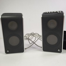 Logitech V20 Notebook Usb Computer Speakers Double Silver S-0155A With Case picture