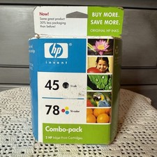 New Genuine HP 45 & 78 Combo Pack Ink Cartridges Black And Tri-Color Sealed picture