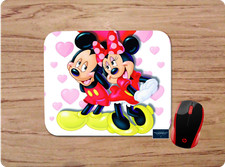 MICKEY MINNIE HEARTS LOVE CUSTOM PC MOUSE PAD DESK MAT HOME OFFICE GIFT picture