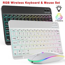 RGB Wireless Backlit Gaming Keyboard and Mouse Set USB Rechargeable - 7 Colors picture