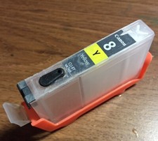 Canon CLI-8Y Yellow (Y) Empty Flushed, drilled w/Clip-Plug picture