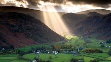 Landscape nature clouds trees england uk sun rays Custom Gaming Mat Desk picture