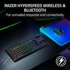 BLACK - RAZER BLACKWIDOW V4 LOW PROFILE TKL HYPERSPEED WIRELESS GAMING KEYBOARD: picture
