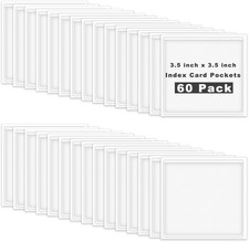 60 Pack Self Adhesive Pockets, Bin Labels for Storage Bins Clear Label Holder In picture