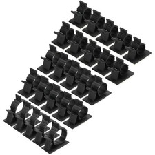 50Pcs Cable Management Clips, 8-25mm Dia Self Adhesive Nylon, Adjustable Black picture