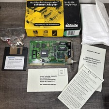 ACCTON EN1650 142650-403 ISA  COMBO ETHERNET ADAPTER 144650-000 OPEN BOX DISC picture