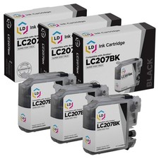 LD Comp LC207 3pk Extra HY Black for Brother MFC-J4320DW MFC-J4420DW MFC-J4620DW picture