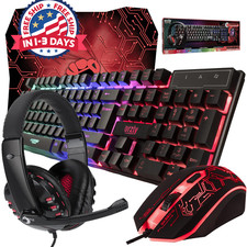 Teclado Y Mouse Inalambrico Gamer Set Croma Gaming Iluminacion Teclas Para Pc picture