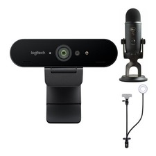 Logitech 4K Pro Webcam Yeti Blackout Ring Light Webcam Stand Bundle picture