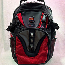 SwissGear Padded Nylon Laptop Backpack 16 Black/Red/Gray 3M ESPE Medic/First Aid picture