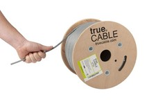 trueCABLE Cat6 Riser CMR 500ft Blue 23AWG Solid Copper 550MHz picture