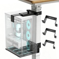 CoJewe Under Desk PC Mount CPU Holder - Fits 3 Fixed Desk Leg Sizes picture