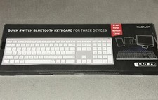 New MACALLY Quick Switch Bluetooth Keyboard  3 Devices Brush Metal Bottom Cover picture
