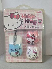 Sanrio Hello Kitty Optical Mouse W/ Changing Faceplates New 2008 Sealed USB  picture