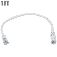 1FT Cat5E RJ45 Ethernet LAN Network UTP Patch Cable Copper Wire Gold 24AWG White picture