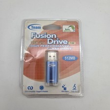 TEAM Group USB 2.0 Fusion Drive F102 High Performance 512MB Flash Drive Blue NOS picture