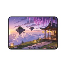 Celestial Tea House Anime Desk Mat Fantasy Cloud Realm Deskpad picture