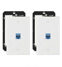 iwillink 2 Pack Cat6A Ethernet Wall Plate 1-Port RJ45 Jack Low Voltage Bracket picture