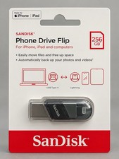 SanDisk Phone Drive Flip 256GB Lightning USB-A iPhone iPad SDIX90N New Sealed picture