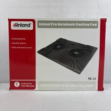 Inland Pro Notebook Cooling Pad 2 Fans Black Slim Heavy Duty USB New In Box picture