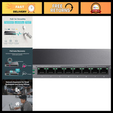 8-Port PoE Gigabit Ethernet Switch, Managed Network Hub, Plug & Play, Power Over picture