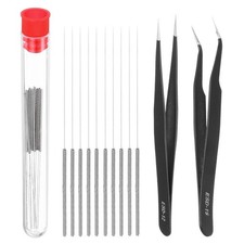 10Pcs, Stainless Steel 0.2mm 3D Printer Nozzle Cleaning Needles 2Pcs, Tweezers picture