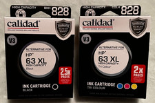 Calidad 63XL High Capacity Tri-Color & Black Ink Cartridges SEALED Deskjet Envy picture