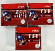 TDK CD-R Data Computer Burning 80Min 700MB 48X Slim Case 30 cds NEW Sealed picture
