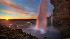 Landscape sunrise waterfall nature Custom Gaming Mat Desk picture