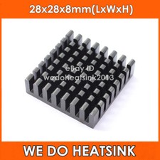 WE DO HEATSINK 10pcs 28x28x8mm Black Anodized Aluminum Heatsink Radiator Cooler picture