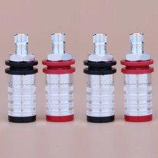 4PCS Silver Plated Speaker AMP Short Binding Post HiFi Banana Jack Connector picture