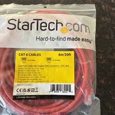 StarTech 20ft Red Cat6 Patch Cable with Snagless RJ45 Connectors - Long Ethernet picture