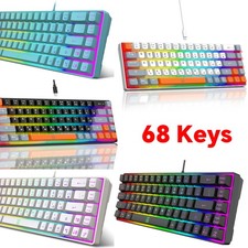 Snpurdiri 60% Gaming Keyboard Membrane RGB Backlit 68 Key Ergonomic Mini Compact picture