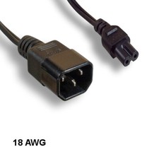 Kentek 6' IEC-60320 C14 to C7 2Prong Power Cable SPT-2 18 AWG for Travel/PDU/UPS picture