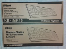 Lot of Two iMicro USB Wired USB Keyboards KB-US9851 & KB-IMK15 New open box picture