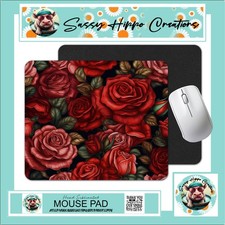 Mouse Pad Shades of Red Roses Flowers Floral Anti Slip Back Easy Clean Sublimate picture