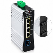 PROCET PT-PIS4PB1S 4-Port Gigabit PoE++ Industrial DIN Rail Switch 90W SFP picture