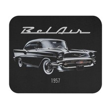1957 Chevy Bel Air Mouse Pad – Classic Black Chevrolet Vintage Car Desk Mat picture