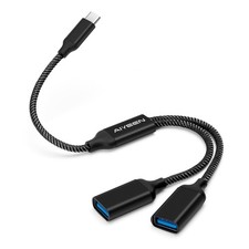 USB C Male to 2 Female Splitter Cable Adapter, Dual USB-A Port Hub for... picture