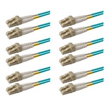 6 Pack 3 Meter Multimode OM4 Duplex LC to LC Fiber Patch Cable Fast Shipping picture