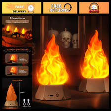 USB Rechargeable Flame Light - 72-Hour Runtime, 3 Modes, Waterproof, 2 Pack for picture