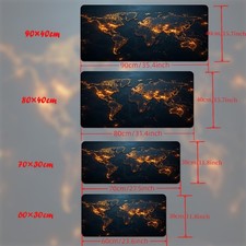 1pc World Map in Orange Pad for Desk, Gaming, Office Decor, Non-Slip Rubber Ba picture