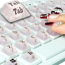 80 Pcs PC Keyboard Stickers for Long Nails Typing and Gaming, ​​Anti-Damage picture