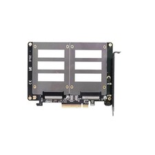 U.2 SSD to PCIe X8 Converter PCIE 4.0 to Dual 2x U.2 SFF-8639 Disk Riser Card picture