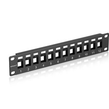 12 Port Mini Blank Keystone Patch Panel 1U 10 Inch picture